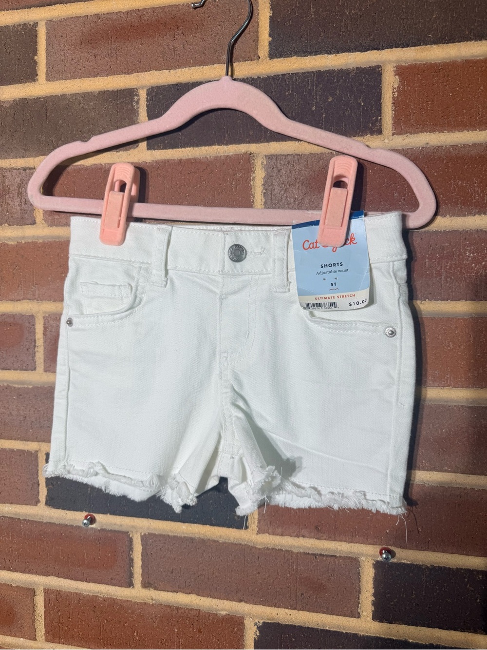 Cat & Jack White Frayed Hem Denim Shorts